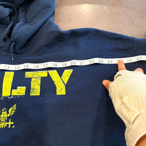 Grunt Style Dark Blue Salty hoodie with Yellow Print - Picture 9 of 10